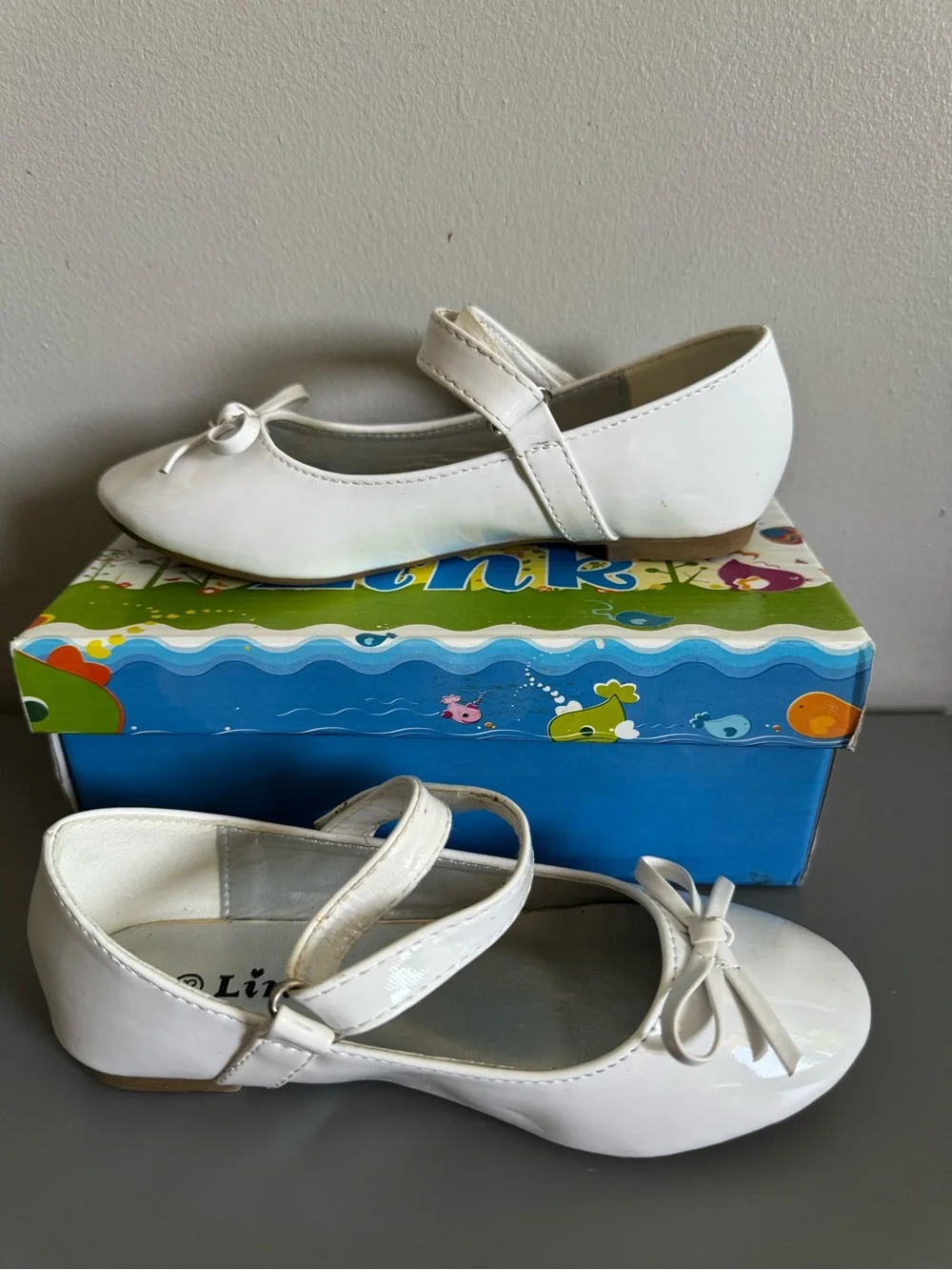 Link White Patent Bow Mary Jane Dress Shoes for Girls
